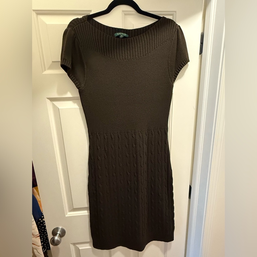 NWT Lauren Ralph Lauren Chocolate Knit Midi Dress